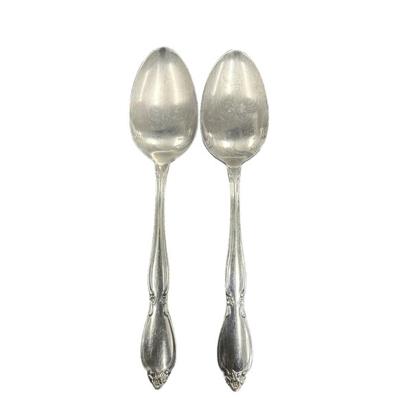 Set Of 2 Oneida Community CHATELAINE Stainless Large 8.25” Serving Spoons USA - Picture 2 of 6